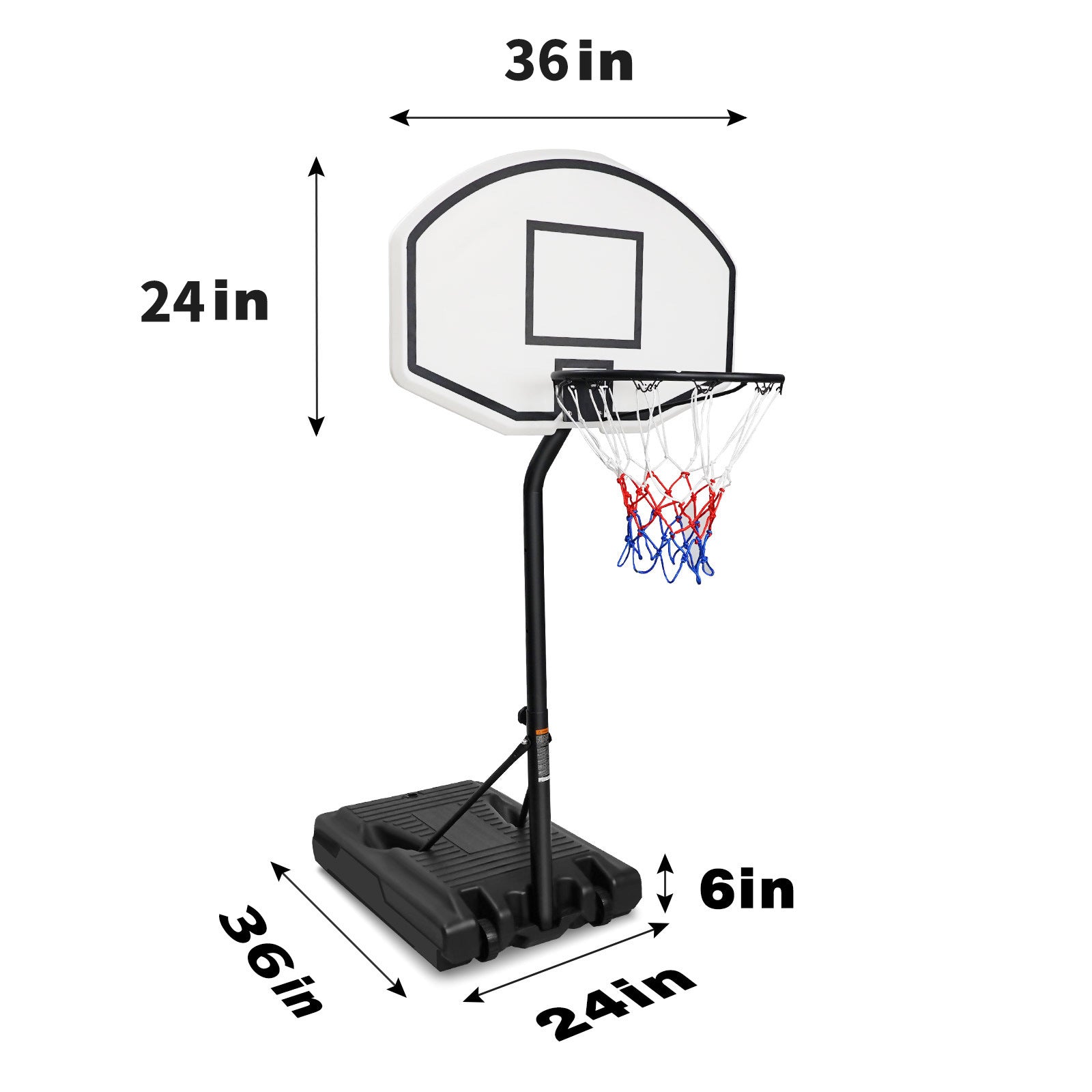 Portable Poolside Basketball Hoop Swimming Pool 3.1ft to 4.7ft Height-Adjustable Basketball System Goal Stand for Kids Doba